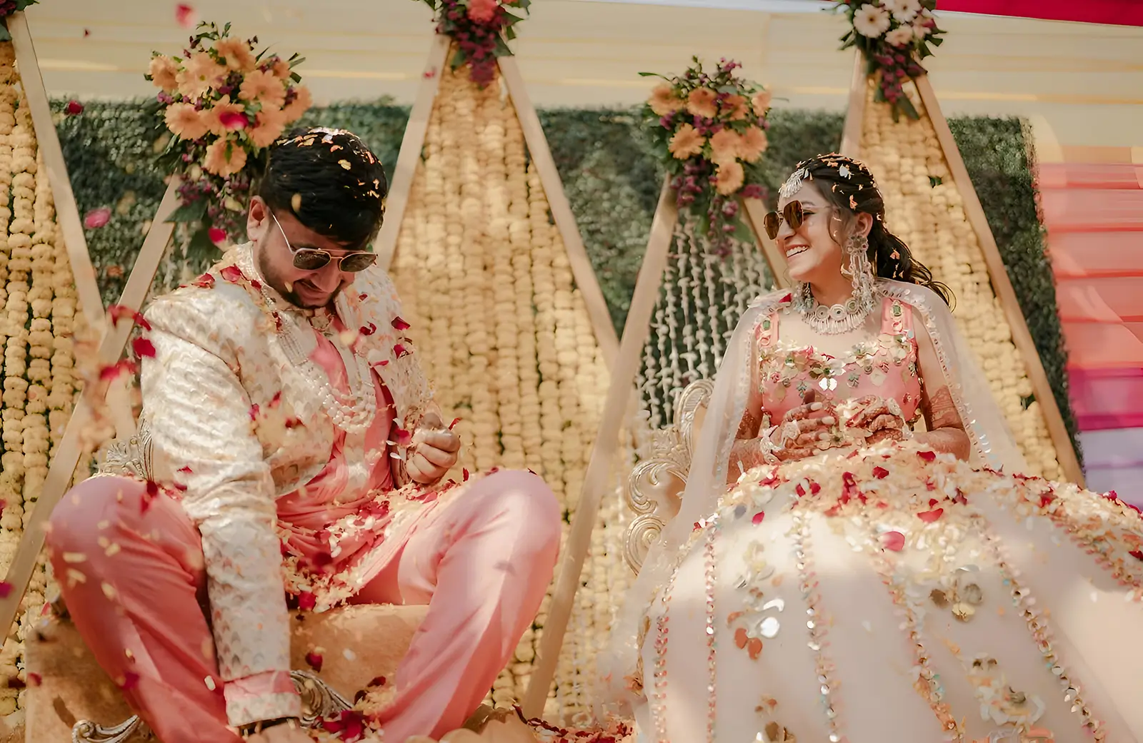 Bride at wedding ceremony
